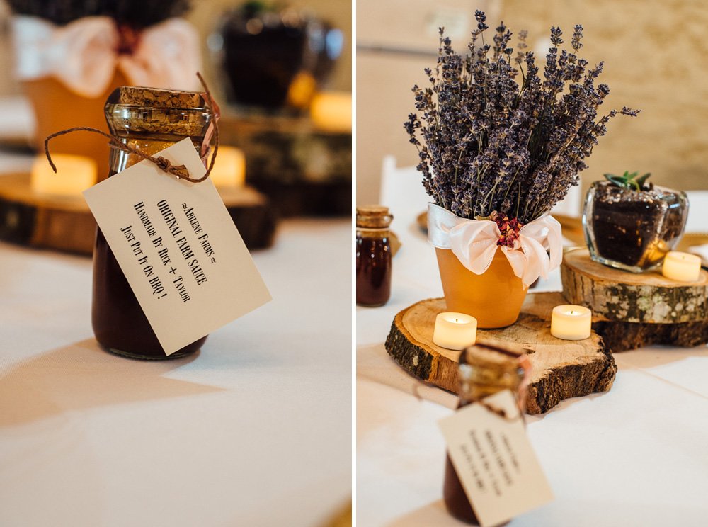 dried lavender and honey centerpieces, conroe wedding photography, rustic wedding, country wedding in the woodlands, DIY wedding ideas