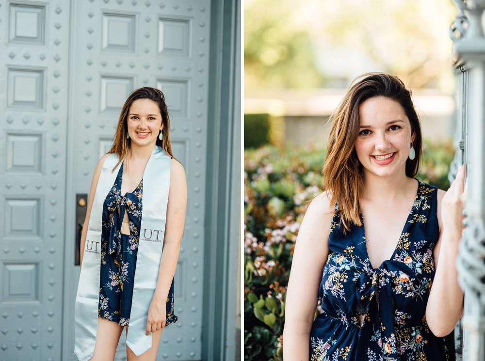 kristen's UT senior portraits, professional graduation portrait photography in austin, senior portraits for seniors in austin, classic graduation portrait photography for UT Seniors