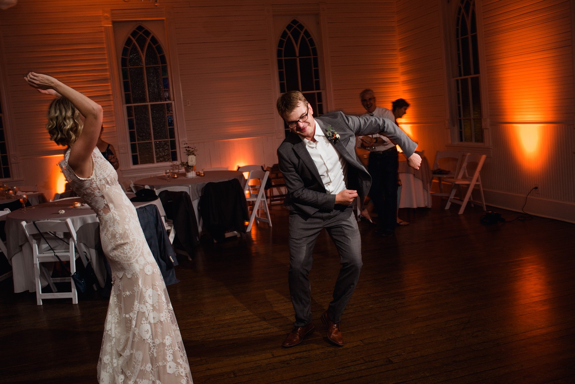 goofy dancing at a mercury hall wedding