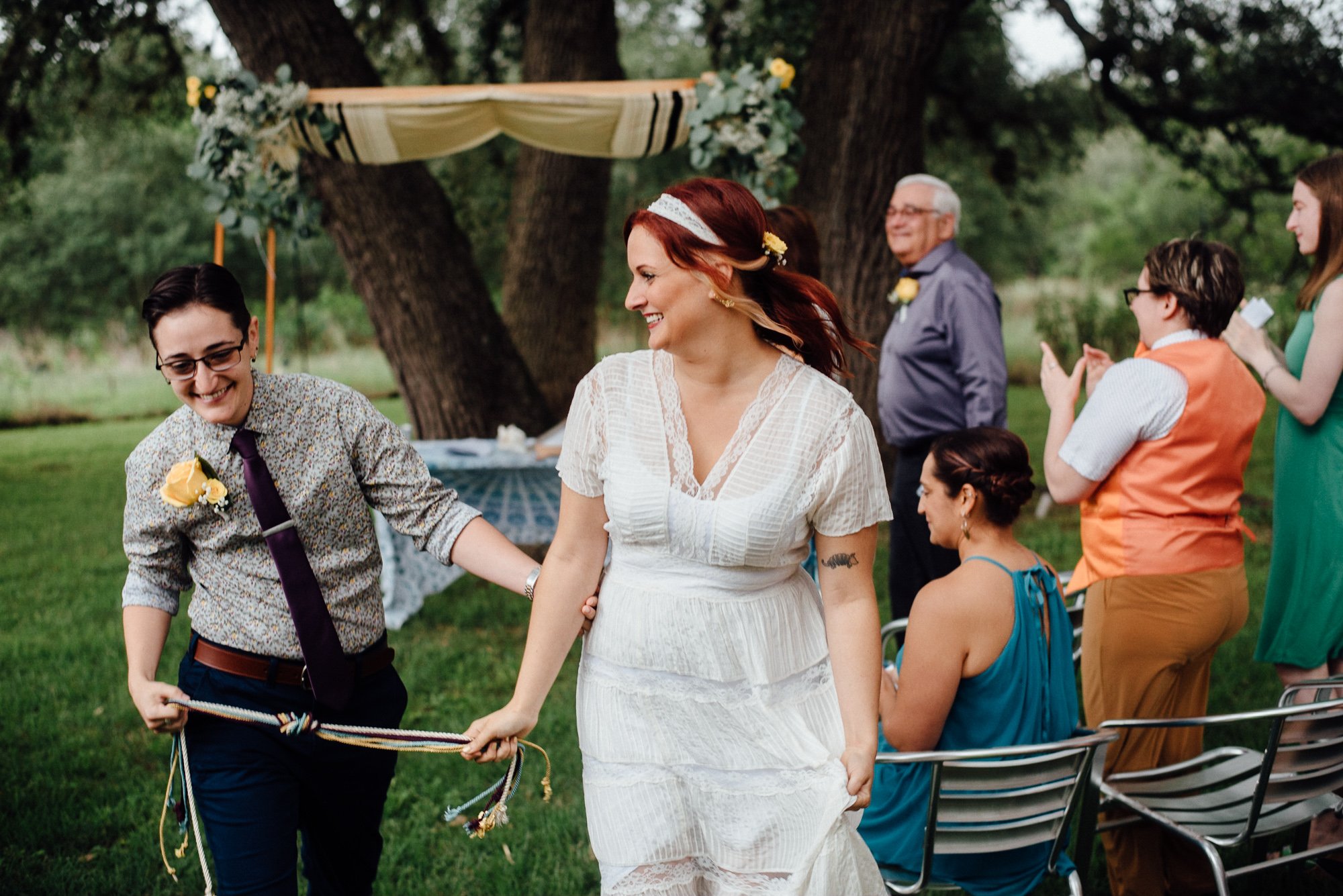 happy, colorful non traditional wedding photography in austin texas