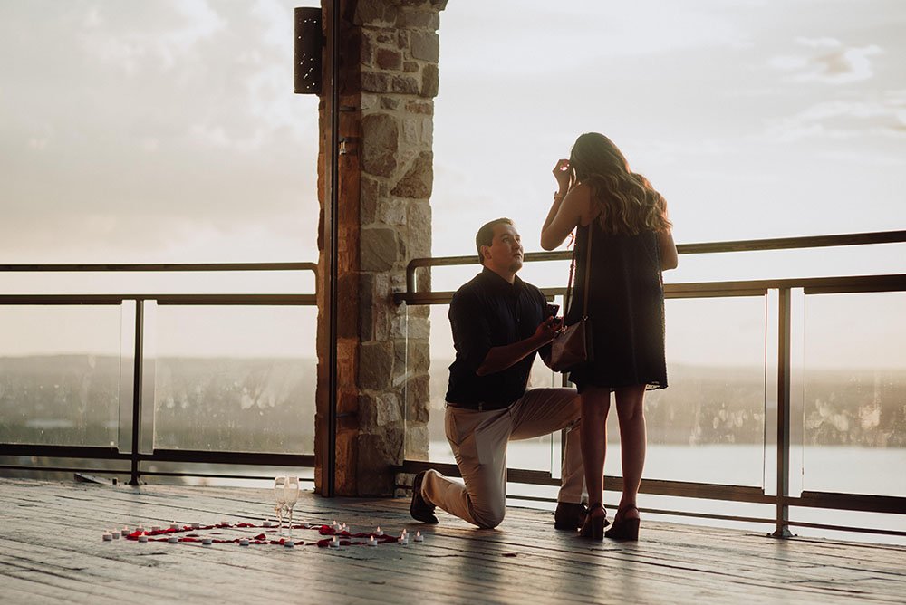 best sunset proposal photos in austin texas