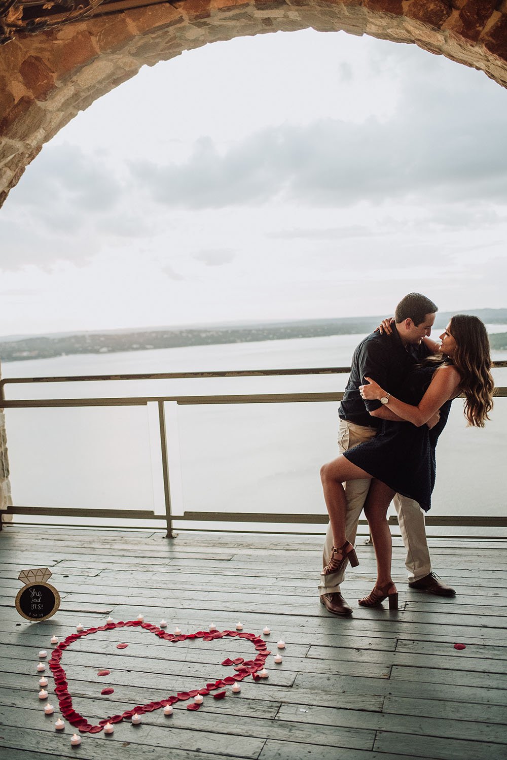 proposal photos at the oasis restaurant