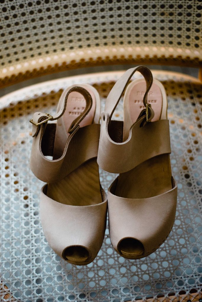 bryr clogs, wedding shoe details, wedding clogs, austin wedding shoes